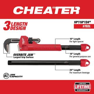 MW 14 in. Steel Pipe and Cheater Pipe Wrench Set (2-Piece) 48-22-7114-48-22-7314