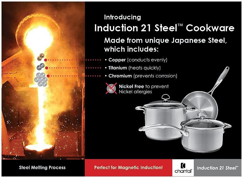 Chantal 21 Steel Induction 9 Piece Cookware Set