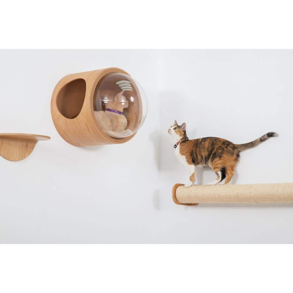 AndMakers MYZOO Cylinder Beige Wall Mounted Using and Floor Using Cat Scratcher and Scratching Post Furniture Cover MZ-Cylinder