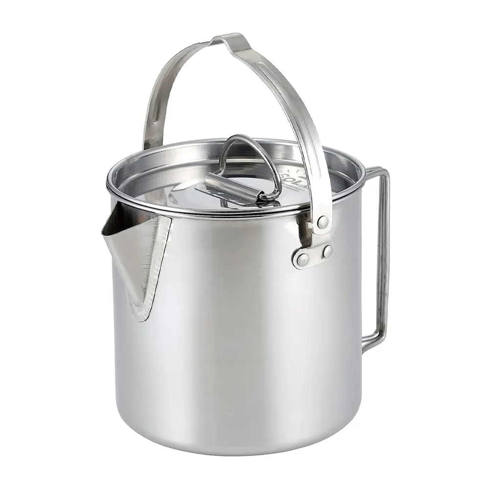 Camp 430 Stainless Steel Outdoor Picnic Cooker Camping Kettle Tea Pot Coffee Pot