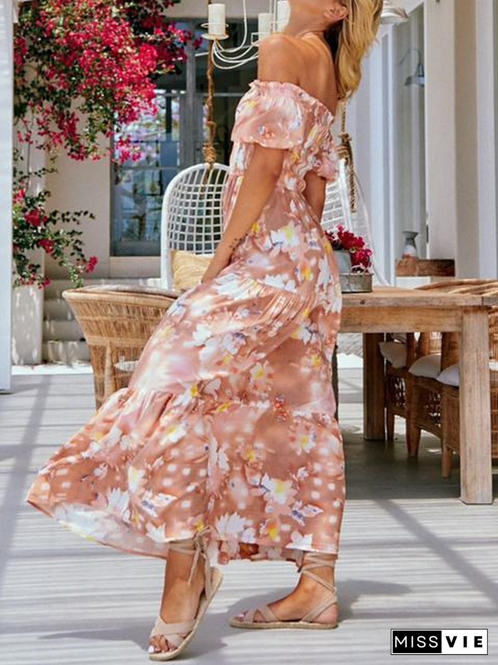 Bohemia Flower Print Long Dress