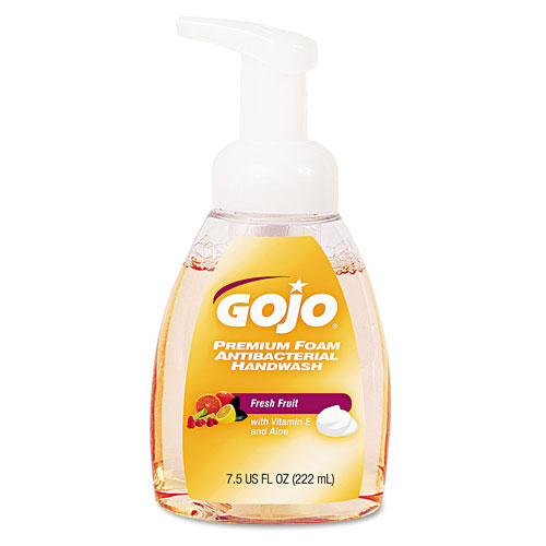 Gojo Premium Foam Antibacterial Hand Wash | Fresh Fruit Scent， 7.5 oz Pump， 6