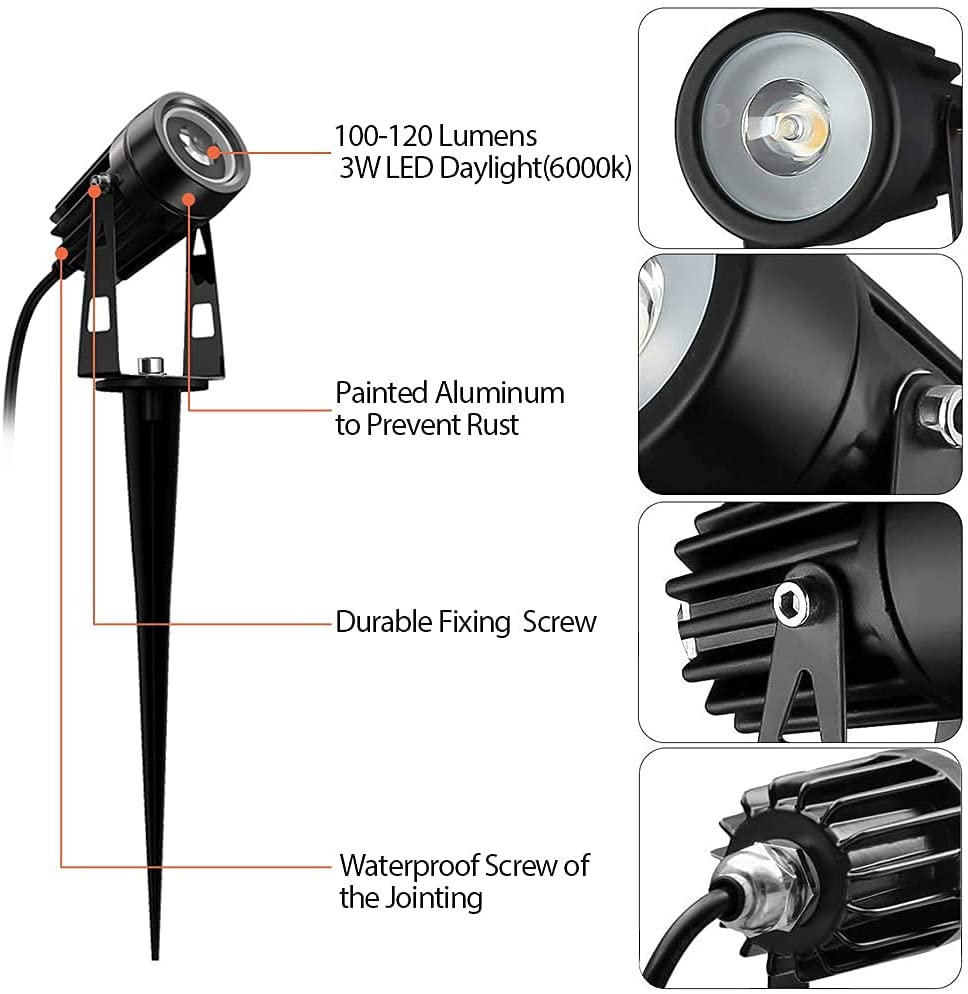 Depuley Solar Spot Lights Outdoor， LED Solar Landscape Spotlights， Solar Powered Wall Lights 2-in-1 Waterproof Solar Landscaping Light