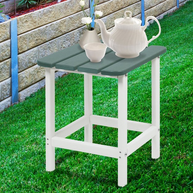 Aoodor Outdoor Side Table Square Adirondack Patio End Table For Patio Pool Porch