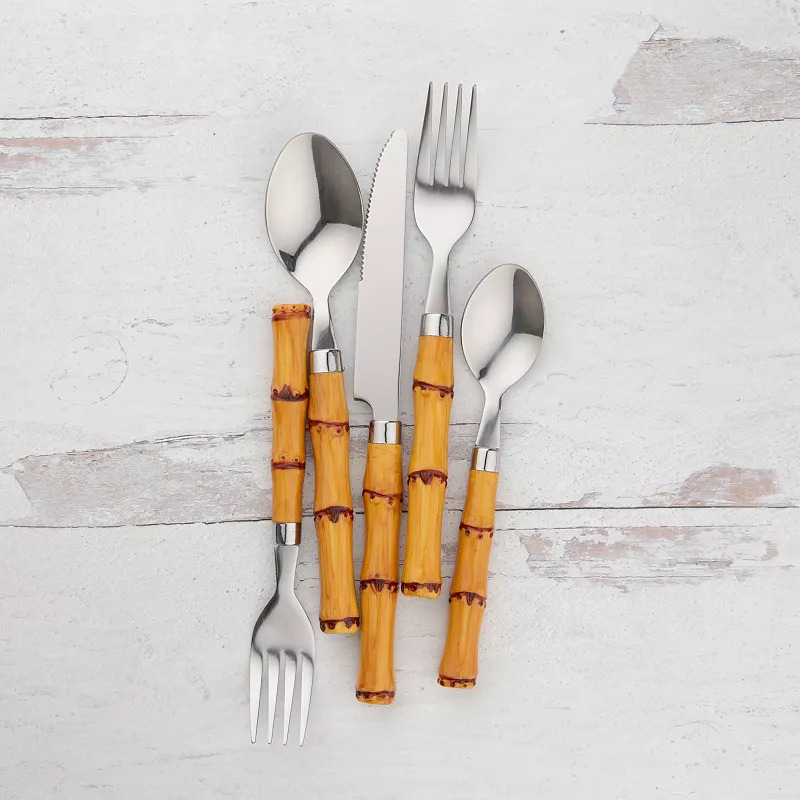 Cambridge Bamboo-Look 20-pc. Flatware Set