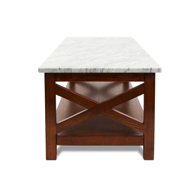 Rectangular Italian Carrara White Marble Coffee Table