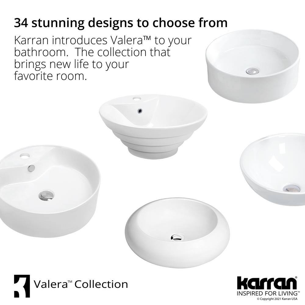 Karran Valera 20 in. Vitreous China Vessel Bathroom Sink in White VC-511-WH