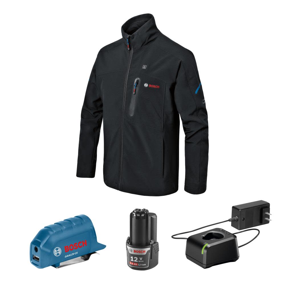 Bosch 12V Max Heated Jacket Kit with Portable Power Adapter Size 2X Large Factory Reconditioned GHJ12V-20XXLN12-RT from Bosch