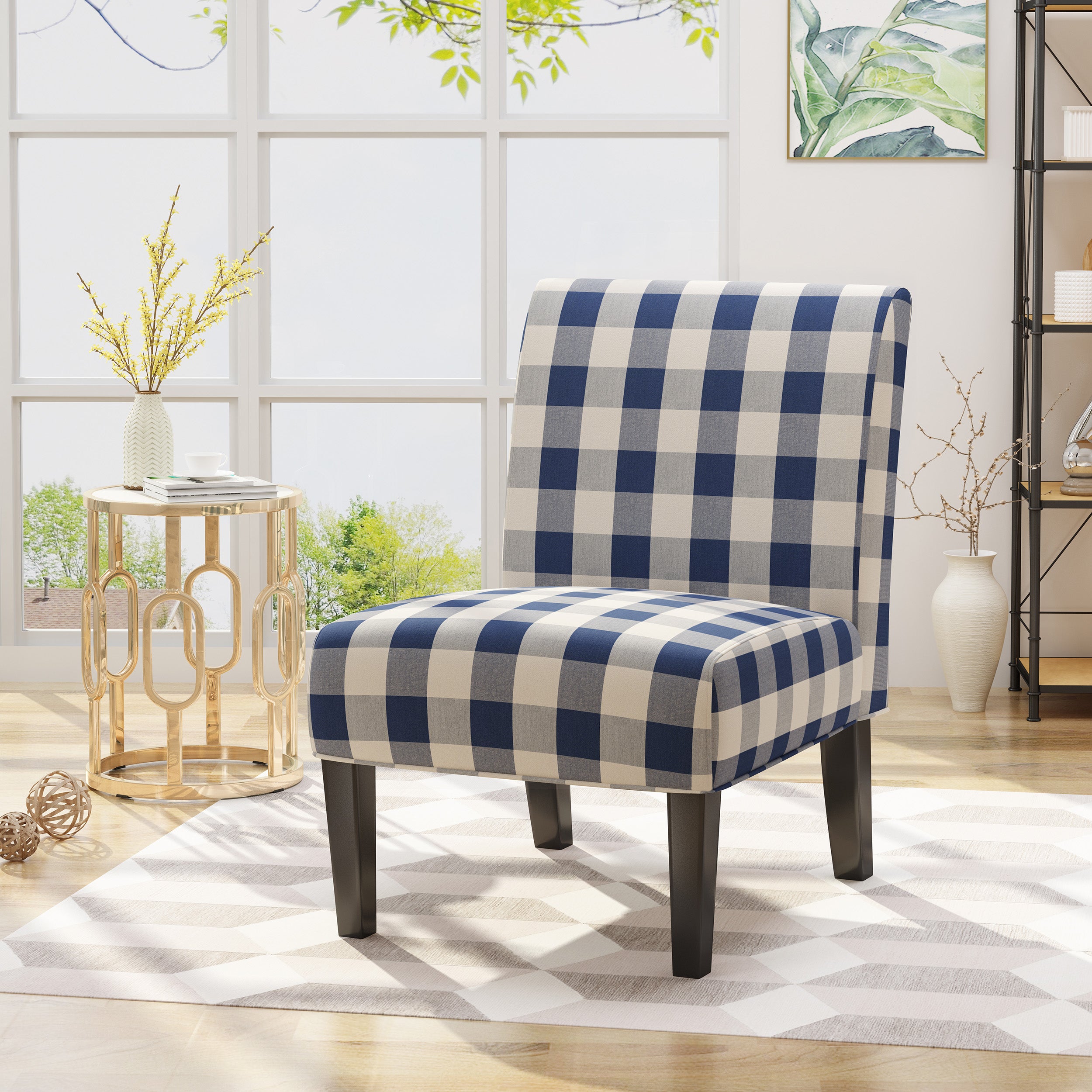 Kendal Contemporary Fabric Slipper Accent Chair