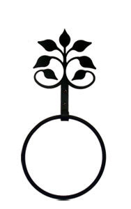 Village Wrought Iron TBR 109 Leaf Fan   Towel Ring