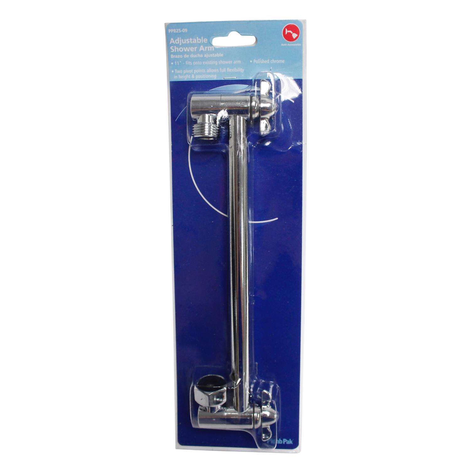 Plumb Pak Chrome Brass 11 in. Adjustable Shower Arm