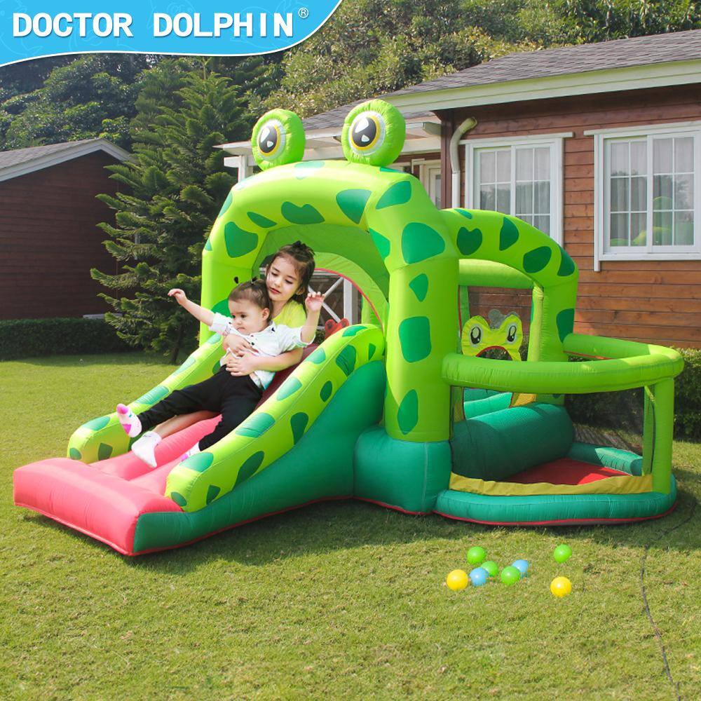 Oxford Fabric 420D Plus 840D Frog Inflatable Castle Bounce House Slide And Jumping with 350-Watt Blower HP-OF-F