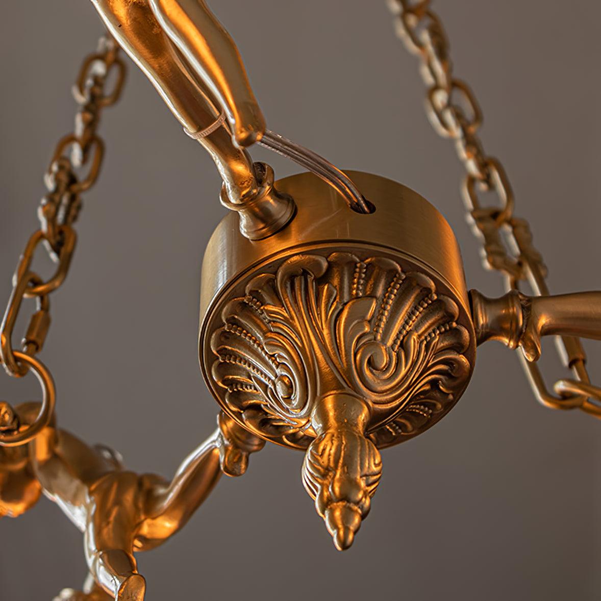 Putti Statuettes Brass Suspension