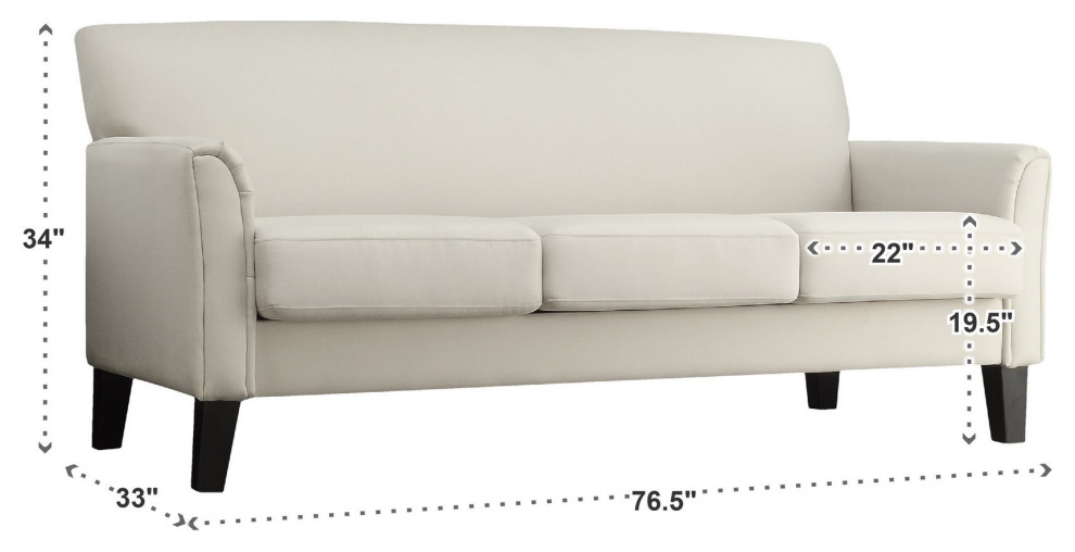 3 Seater Sofa  Padded Seat  ampBackrest With Flared Arms   Transitional   Sofas   by Decorn  Houzz