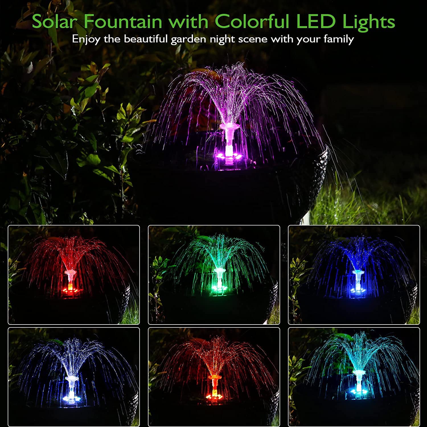 AISITIN 3.5W LED Plastic Solar Fountain for Outdoor Birdbath Garden  Pond Pool