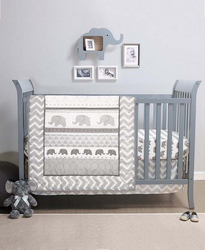 The Peanutshell PS Elephant Walk 3-Piece Crib Bedding Set