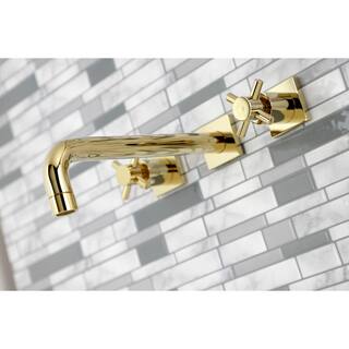 Kingston Brass Concord 2-Handle Wall-Mount Roman Tub Faucet in Polished Brass (Valve Included) HKS6022DX