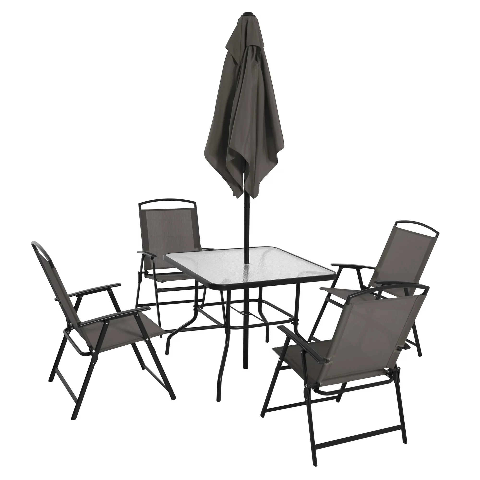 Mainstays Albany Lane 6 Piece Outdoor Patio Dining Set， Grey