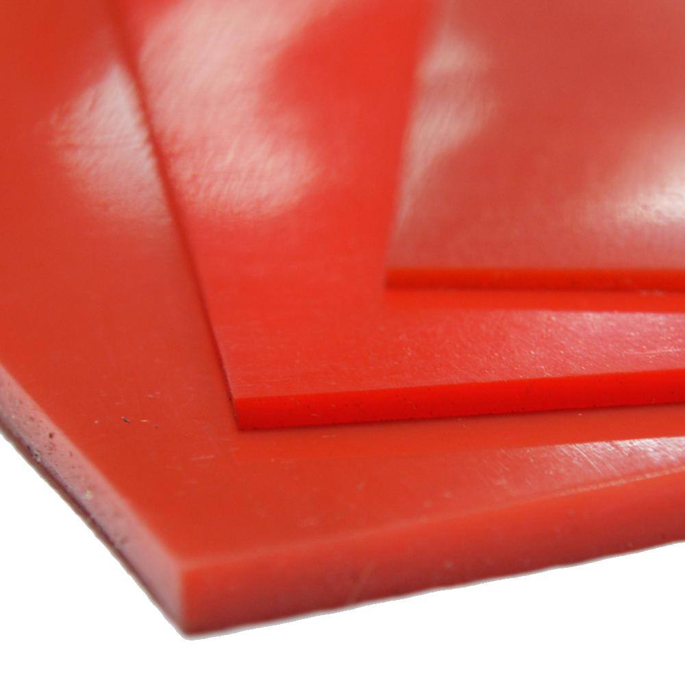 Rubber-Cal Silicone 18 in. x 36 in. x 72 in. RedOrange Commercial Grade 60A Rubber Sheet 20-116-0125-36-072