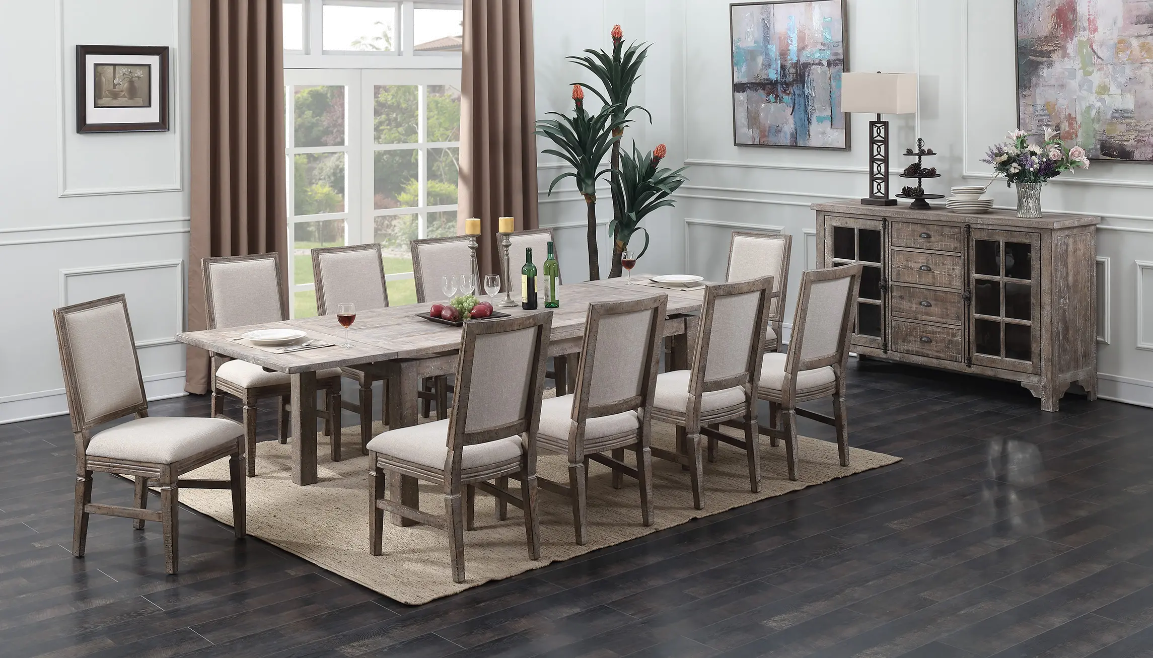 Interlude II Weathered Pine 5 Piece Dining Room Set