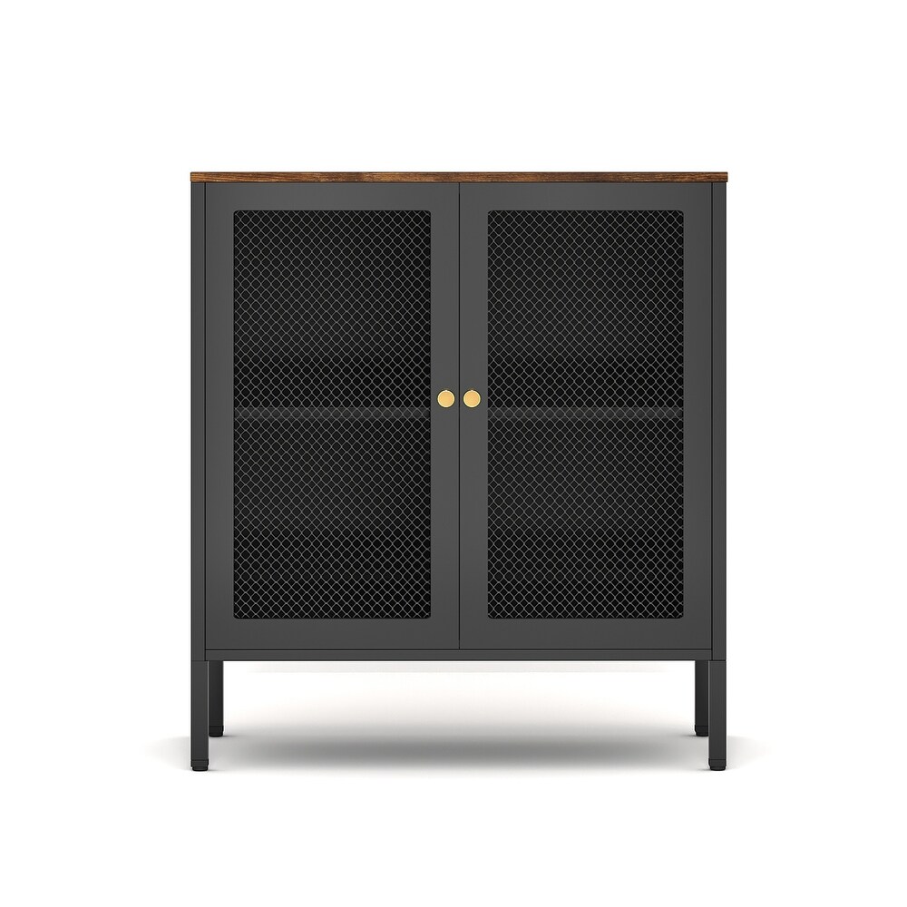 Metal Steel Storage Cabinet  Office File Cabinet Locker 2 Grid Doors Storage Cabinet