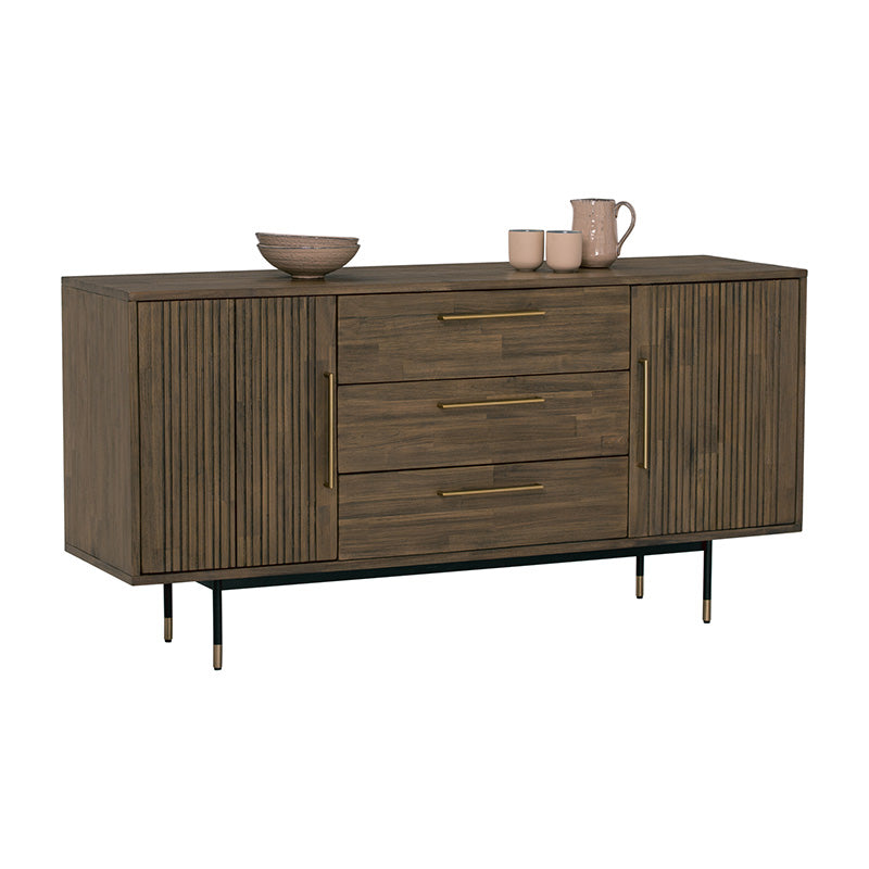 HAMILTON Sideboard Buffet Solid Acacia Wood 160cm - Toffee Colour