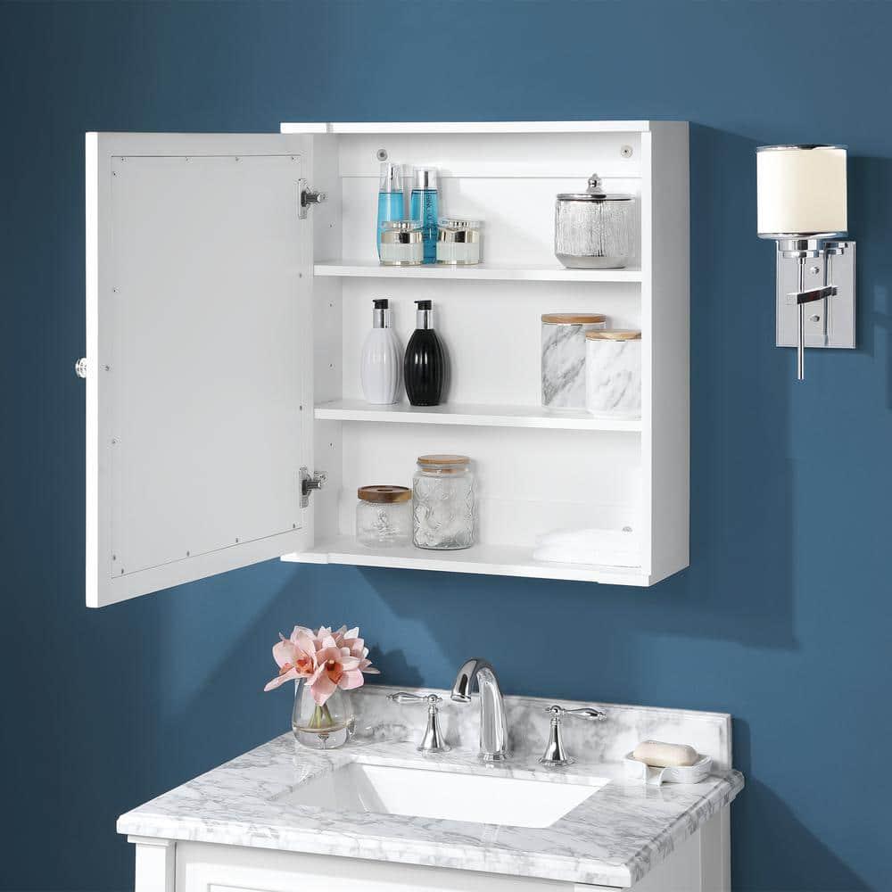 Home Decorators Collection Aberdeen 24 in x 27 in Surface Mount Medicine Cabinet in White