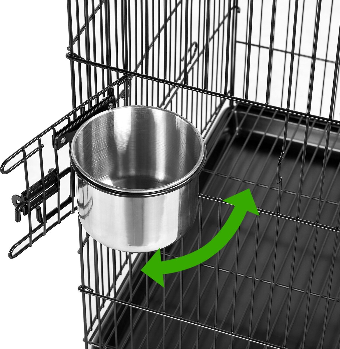 Yaheetech Open Top Rolling Metal Parrot Bird Cage， Black