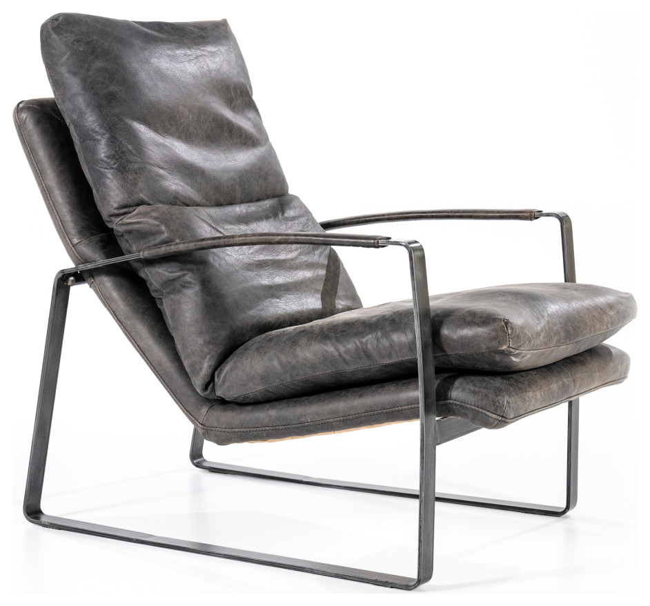 Dark Grey Lounge Chair  Eleonora Lex   Industrial   Armchairs And Accent Chairs   by Luxury Furnitures  Houzz