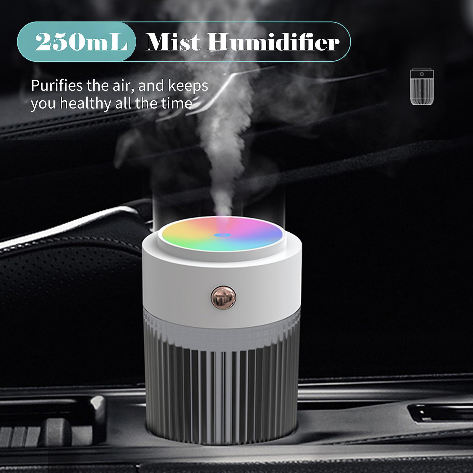 Blue 250ml Car Mist Humidifier With Colorful Night Light Desktop Usb Mist Humidifier Cool Air Humidifier For Home Office Bedroom 2 Spray Modes