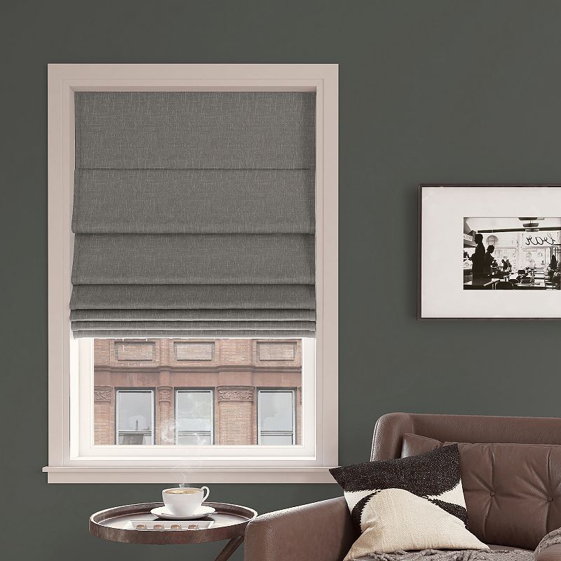 Sun Zero Pryer Textured 100% Blackout Cordless Roman Shade 64 Length