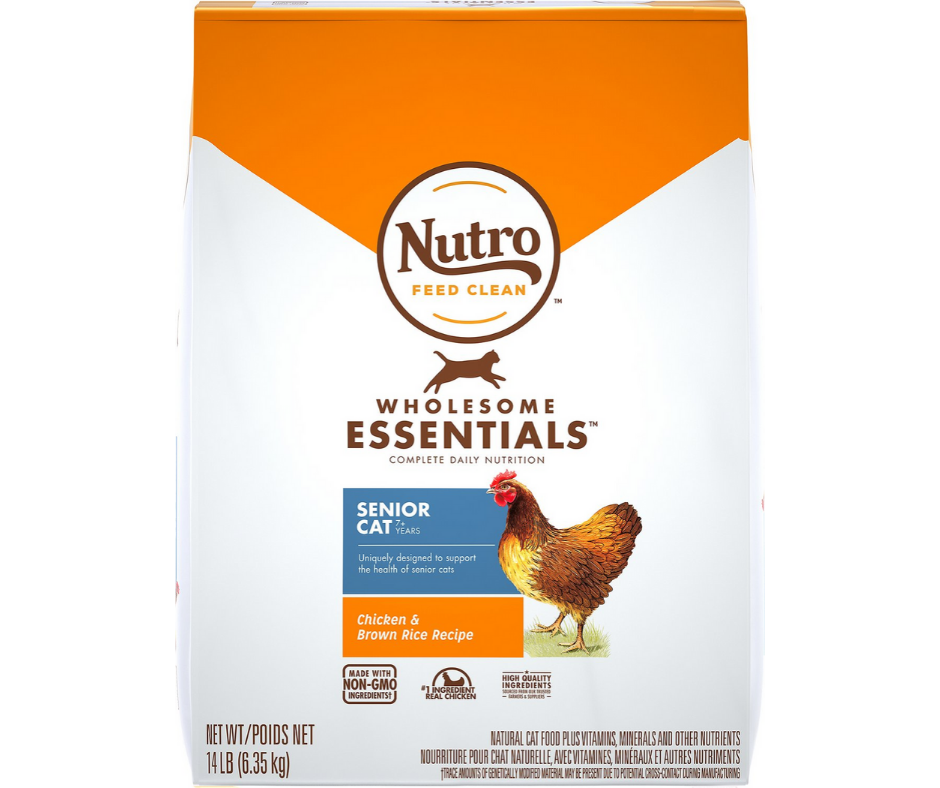 Nutro Wholesome Essentials - All Breeds， Senior Cat Chicken and Whole