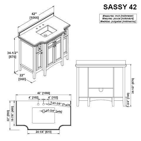 Home Decorators Collection Sassy 42 in. W x 22 in. D x 35 in. H Bath Vanity in White with Marble Vanity Top in White with White Sink Sassy 42