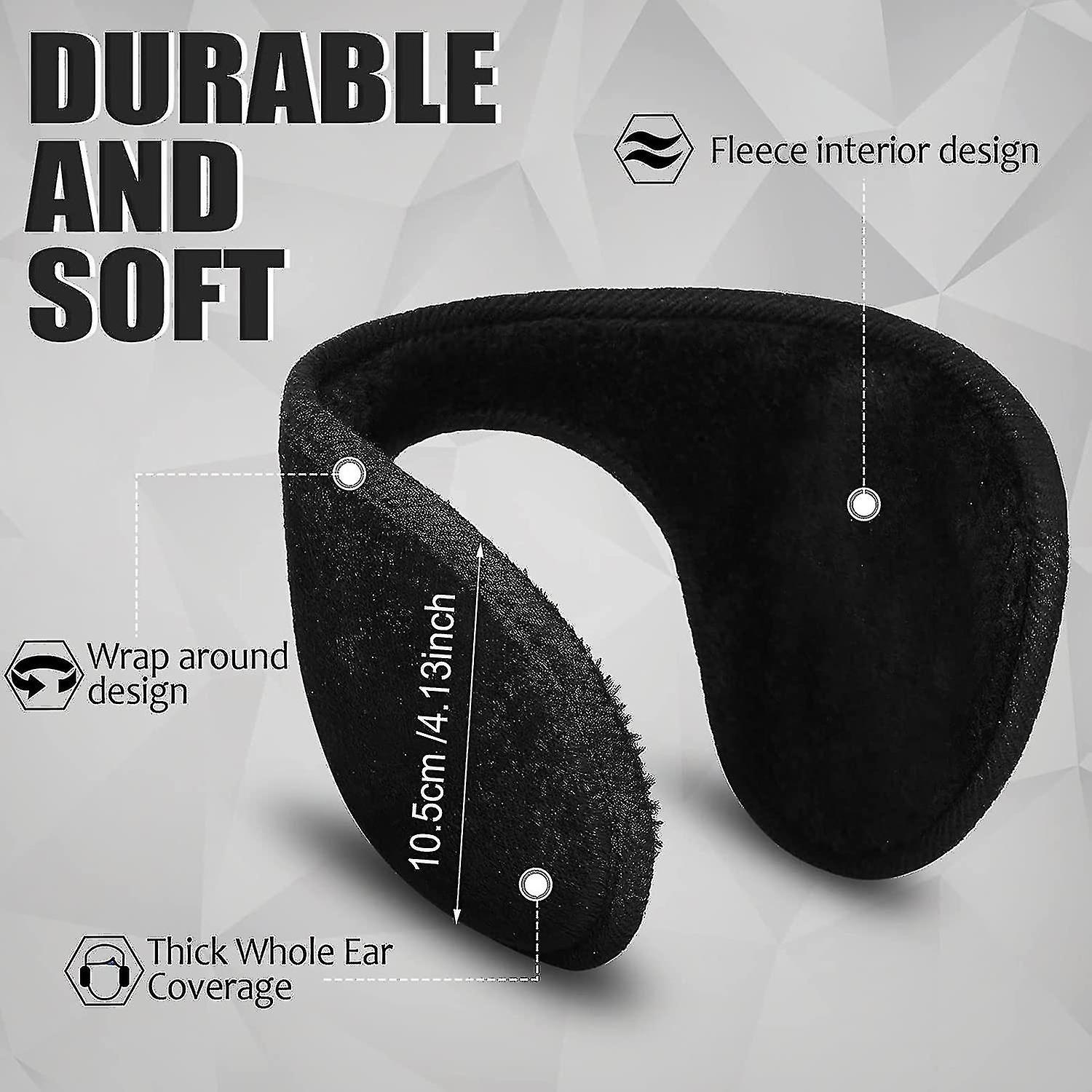 2 Packs Ear Warmer Fleece Earmuff Winter Accessory For Men Women