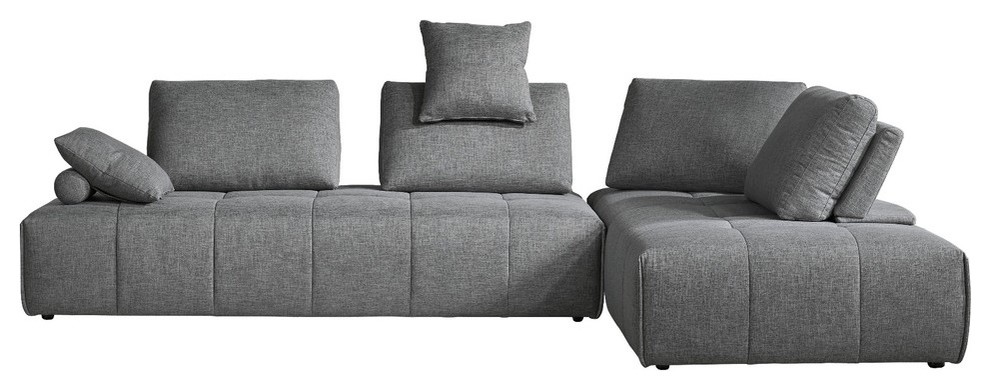 Divani Casa Edgar Modern Gray Fabric Modular Sectional Sofa   Transitional   Sectional Sofas   by Vig Furniture Inc.  Houzz