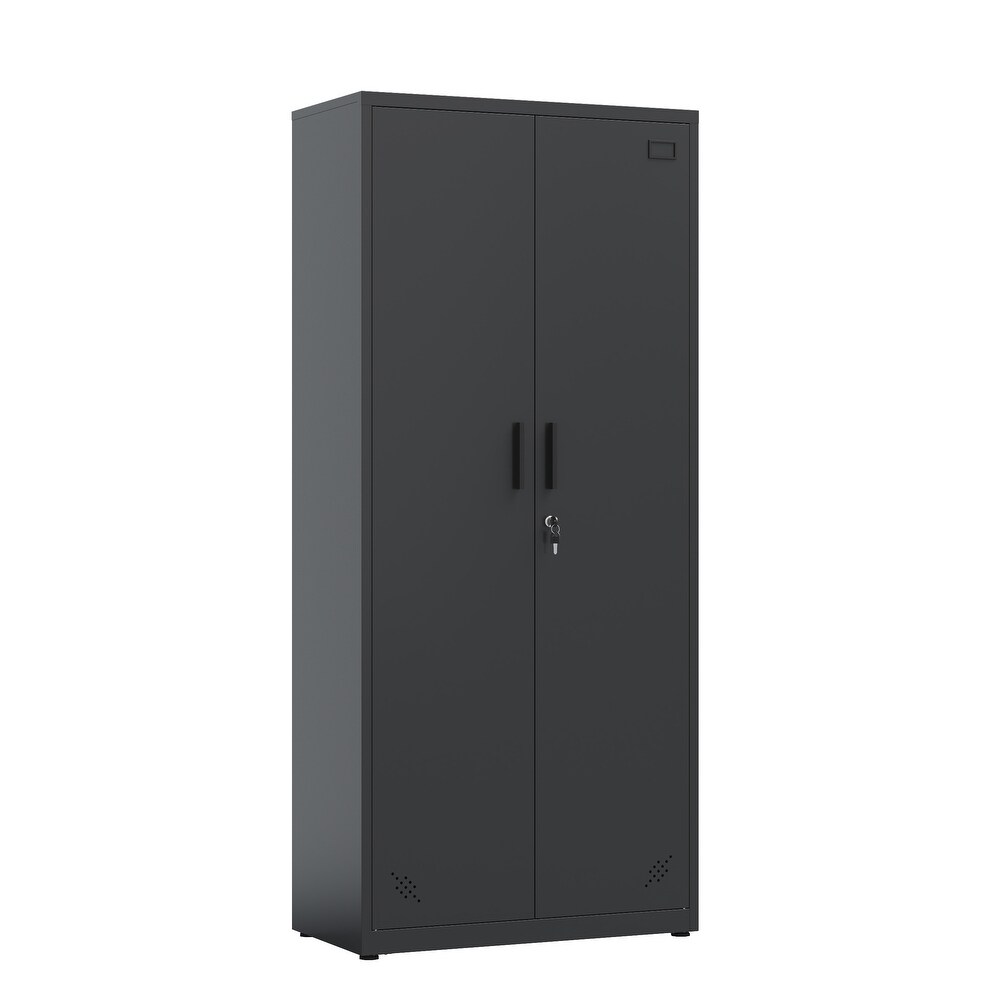 High Storage Cabinet with 2 Doors and 4 Partitions