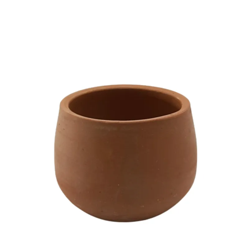 Set Of 2 Small Size Iron Round Planter With Folding Base Rust Colour Corn planter For Home   Hotel Table top Decoration