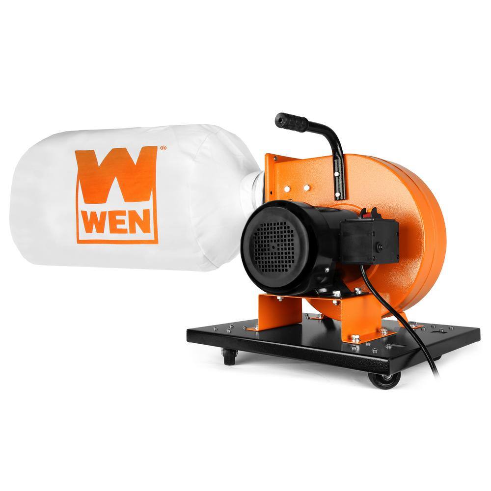 WEN 7.4 Amp Rolling Dust Collector with Induction Motor 15 Gal. Bag and Optional Wall Mount DC3474