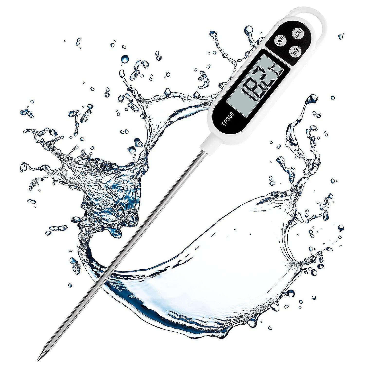 Kitchen Thermometer， Digital Digital Thermometer With Long Probe， Instant Read Cooking Thermometer， Meat Thermometer For Food， Meat， Oil， Milk， Wine，