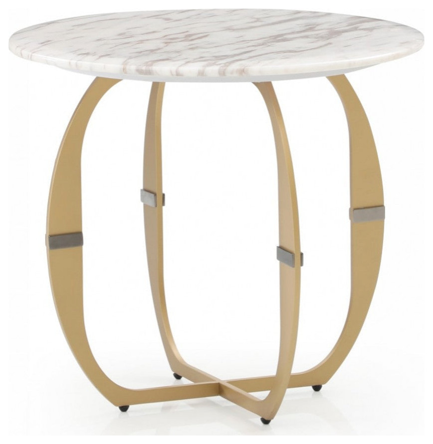 Sherise Modern Marble End Table   Contemporary   Side Tables And End Tables   by Rustic Home Furniture Deco  Houzz