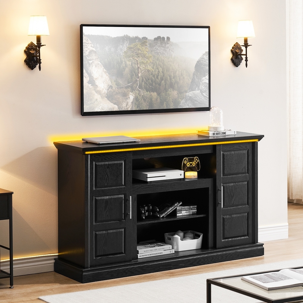 Efrin 58 inch TV Stand Hidden LED Light TV Cabinet and Storage Drawer   58\