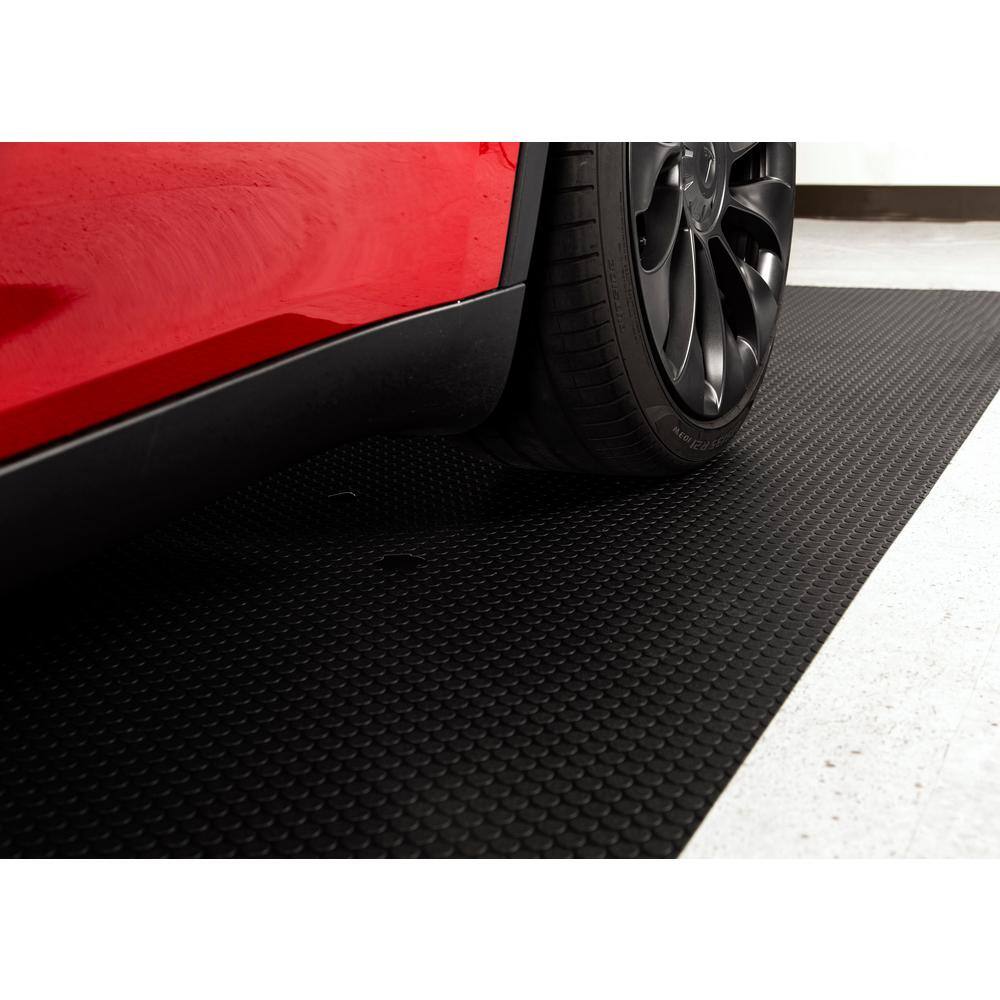 G-Floor Small Coin 7.5 ft. x 17 ft. Midnight Black Commercial Grade Vinyl Garage Flooring Cover and Protector GF60SC717MB