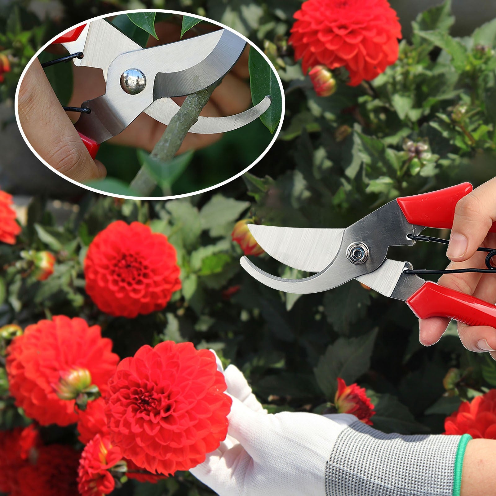 TOYFUNNY Pruning Shears, Professional Bypass Garden Shear Hand Pruners Gardening Shears Clippers For Plants