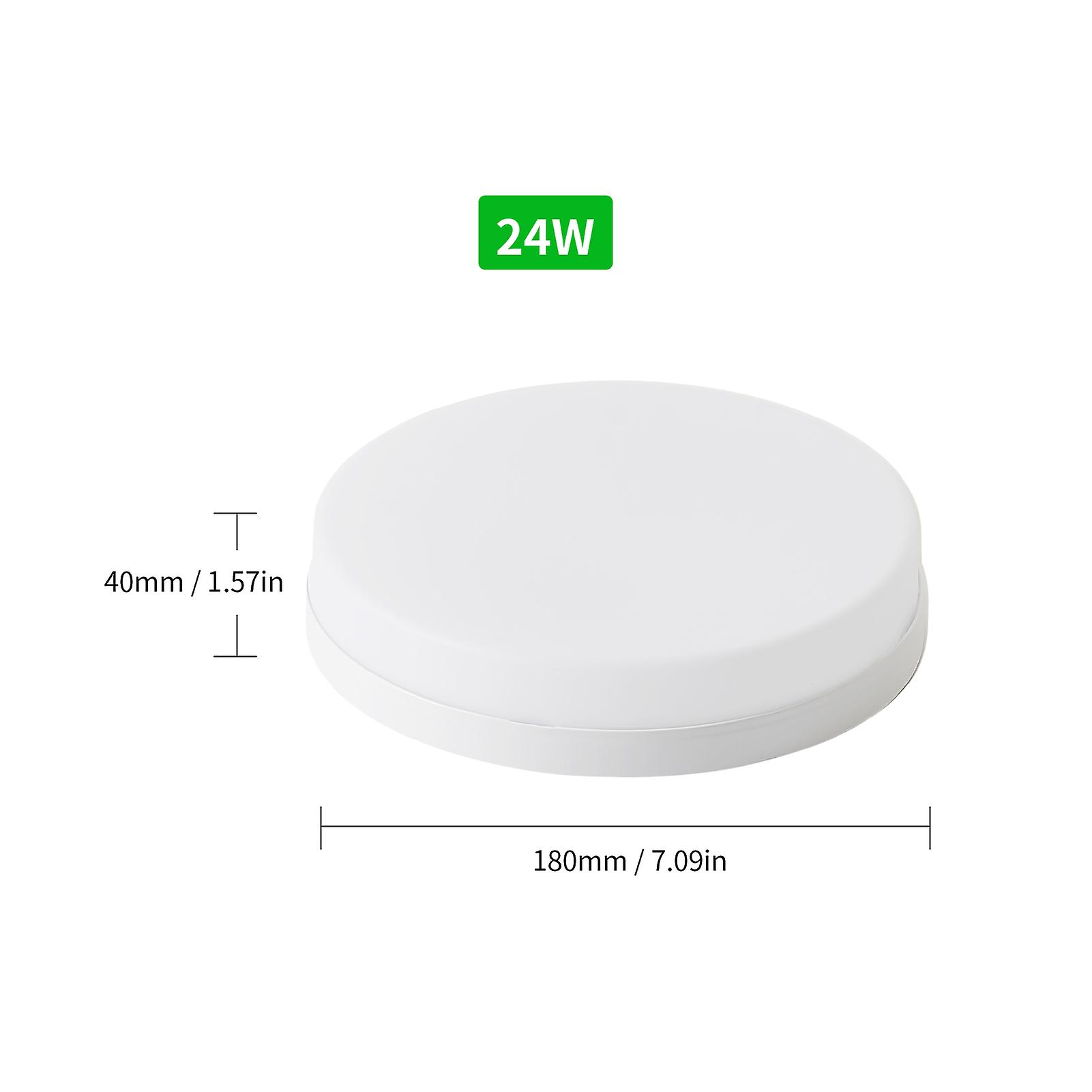 Leds Ceiling Light Flush Mounting 24w Round Ceiling Lamp For Kitchen Bedroom Hallway (6500-7000k White Light)