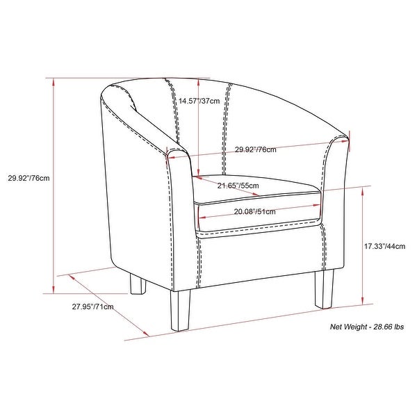 WYNDENHALL Parker 30-in. Wide Tub Chair - 30 inch Wide