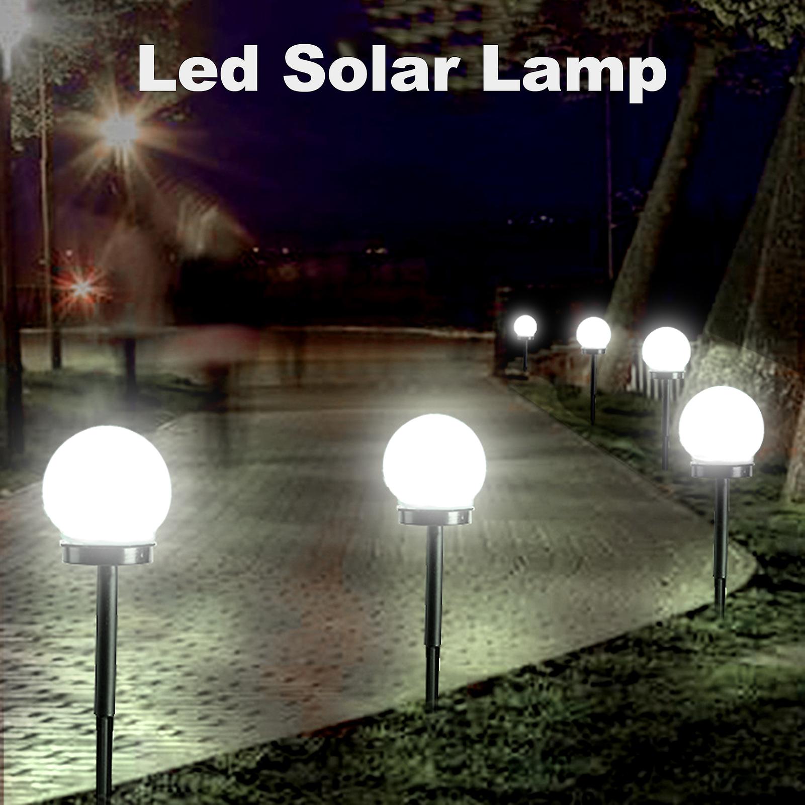 2pcs Led Solar Energy Round Bulb Powered Light Outdoor Garden Lawn Lamp Light Control Induction Fireproof And Waterproof No.176977