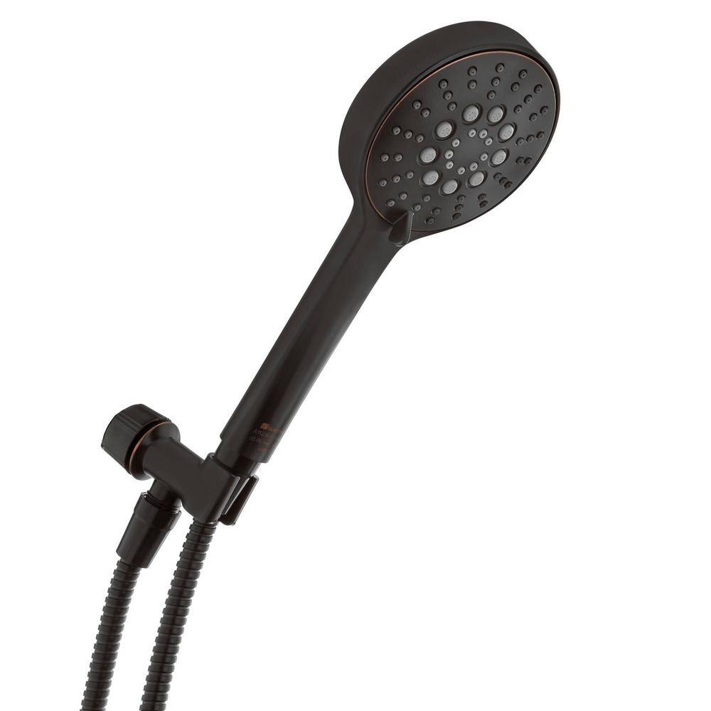 Glacier Bay Modern 6-Spray 4.5 in. Single Wall Mount Handheld Adjustable Shower Head in Bronze HD58303-2427D