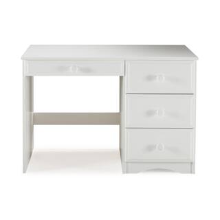 Camaflexi 44 in. Rectangular White 4 Drawer Writing Desk with Solid Wood Material 41123