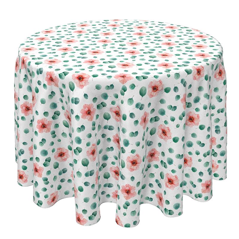 Round Tablecloth， 100% Cotton， 60 Round， Bohemian Wedding Floral