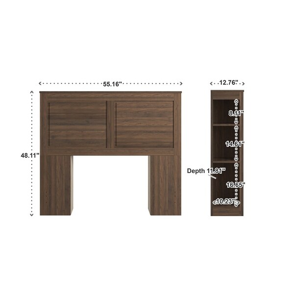 Keigo Walnut Finish Full Storage Headboard by iNSPIRE Q Classic - - 32759713